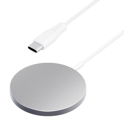 PGA PG-MG12C02WH ホワイト マグネット式 ワイヤレス充電器 USB Type-C 一体型ケーブル 1.2m