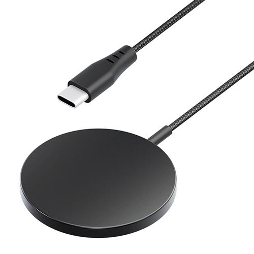PGA PG-MG20C01BK ブラック マグネット式 ワイヤレス充電器 USB Type-C 一体型ケーブル 2m
