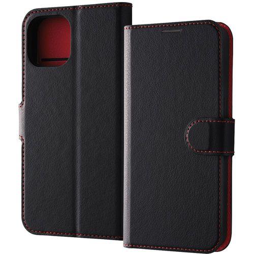 ray-out(レイ・アウト) iPhone 15 レザー シンプル マグネット/ブラック/レッド