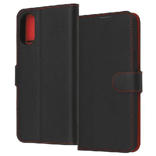 ray-out(レイ・アウト) RT-RXP10M6ELC1/BR ブラック/レッド Xperia 10 VI用 手帳型レザーケース Like standard 耐衝撃 シンプル マグネット