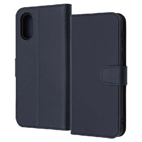ray-out(レイ・アウト) RT-S859ELC1/DN ダークネイビー シンプルスマホ7 / 6用 耐衝撃 手帳型レザーケース Like standard シンプル マグネット
