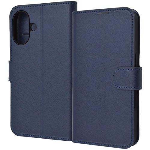 ray-out(レイ・アウト) RTP46ELC1/DN iPhone16用 耐衝撃 マグネットベルト シンプル 手帳型レザーケース ダークネイビー
