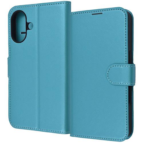 ray-out(レイ・アウト) RTP46ELC1/A iPhone16用 耐衝撃 マグネットベルト シンプル 手帳型レザーケース シャイニーブルー