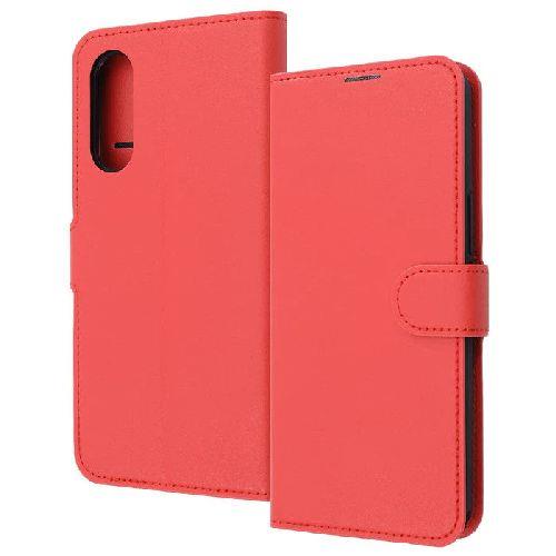 ray-out(レイ・アウト) RT-FRS24AELC9/R レッド らくらくスマートフォン a / Lite用 Like standard 耐衝撃 ルーペ付き マグネットベルト 手帳型レザーケース