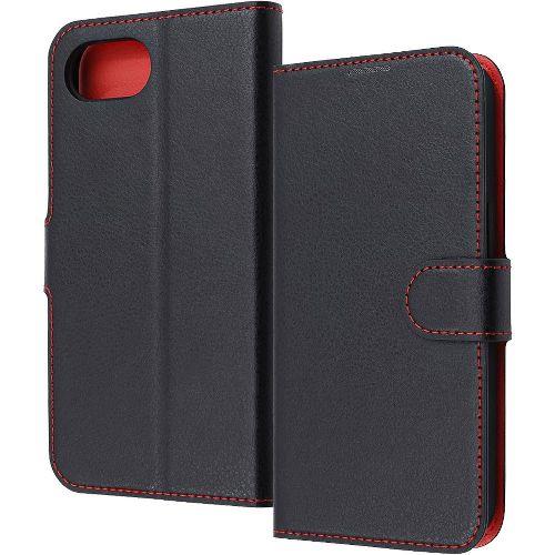 ray-out(レイ・アウト) RT-P50ELC1/BR ブラック_レッド iPhone 16e用 Like standard 耐衝撃 マグネットベルト シンプル 手帳型レザーケース