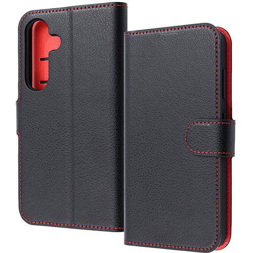 ray-out(レイ・アウト) RT-GS25ELC1/BR ブラック/レッド Galaxy S25 マグネットベルト 手帳型レザーケース