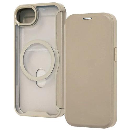 ray-out(レイ・アウト) RT-P50LCM/BE ベージュ クリアフリップケース マグネット マグネット充電対応