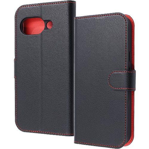 ray-out(レイ・アウト) RT-GP9AELC1/BR ブラック_レッド Google Pixel 9a用 Like standard 耐衝撃 マグネットベルト シンプル 手帳型レザーケース 横開きタイプ