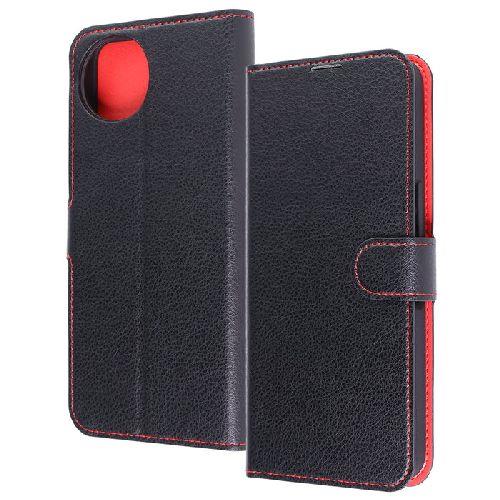 ray-out(レイ・アウト) RT-AQL3ELC1/BR ブラック/レッド AQUOS wish5用 Like standard 耐衝撃 マグネットベルト シンプル 手帳型レザーケース