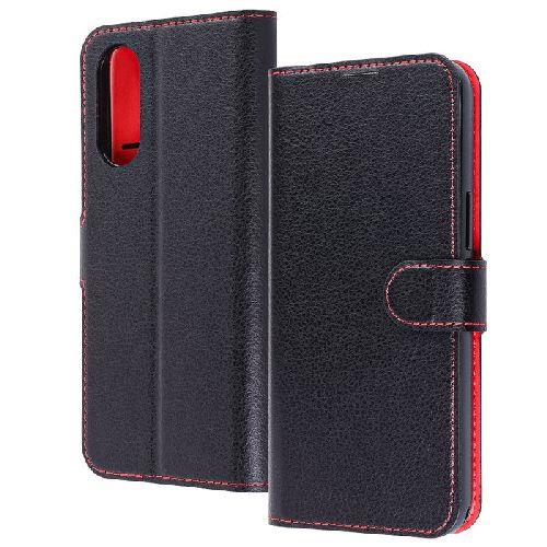 ray-out(レイ・アウト) RT-BSOA3ELC1/BR ブラック_レッド BASIO active3用 Like standard 耐衝撃 マグネットベルト シンプル 手帳型レザーケース