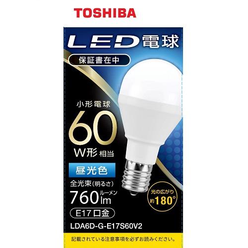 東芝(TOSHIBA) LDA6D-G-E17S60V2 小形電球形 昼光色 E17口金 60W形相当 760lm