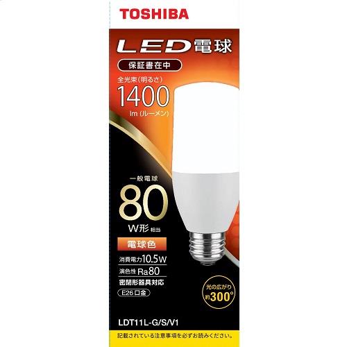 東芝(TOSHIBA) LDT11LGSV1 電球色 LED電球 E26口金 80W形相当 1400lm