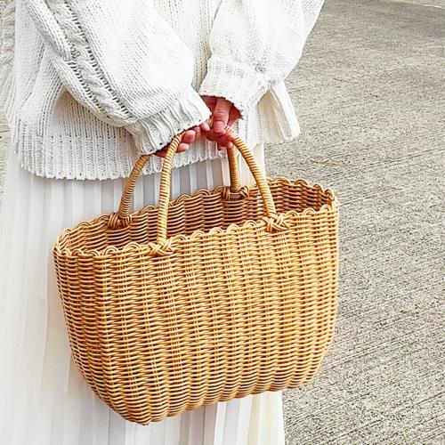 ア・ラッテ(al・atte) al・atte ア・ラッテ 洗える抗菌かごバッグL ナチュラル Aサイズも収納可能 PPかごバッグ 温泉バッグ スパバッグ プール