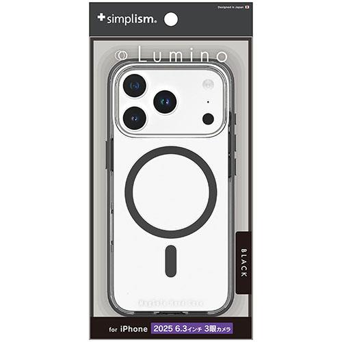 トリニティ iPhone17 Pro用 Lumino MagSafe対応 背面クリアハードケース クリア×ブラック TR-IP25M3-LOCMS-CLBK