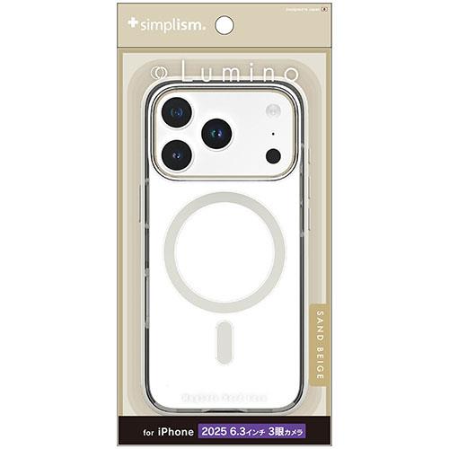 トリニティ iPhone17 Pro用 Lumino MagSafe対応 背面クリアハードケース クリア×サンドベージュ TR-IP25M3-LOCMS-CLSB