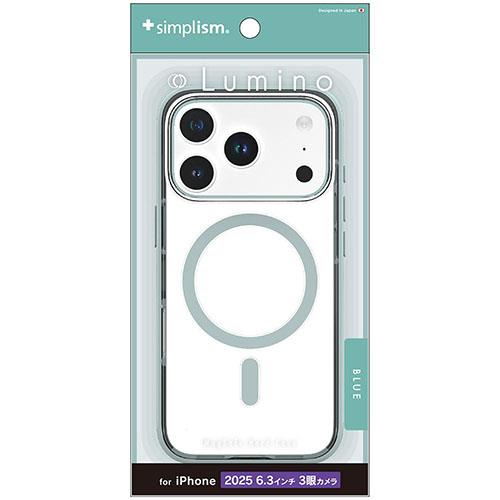 トリニティ iPhone17 Pro用 Lumino MagSafe対応 背面クリアハードケース クリア×ブルー TR-IP25M3-LOCMS-CLBL