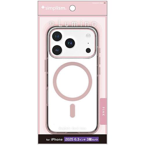 トリニティ iPhone17 Pro用 Lumino MagSafe対応 背面クリアハードケース クリア×ピンク TR-IP25M3-LOCMS-CLPK