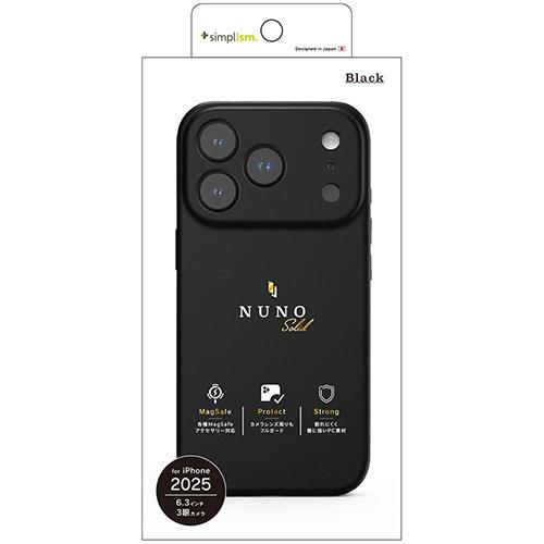 トリニティ iPhone17 Pro用 NUNO MagSafe対応 背面シリコンレザーケース ブラック TR-IP25M3-NNSL-SIBK