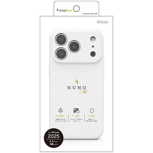 トリニティ iPhone17 Pro用 NUNO MagSafe対応 背面シリコンレザーケース ホワイト TR-IP25M3-NNSL-SIWT