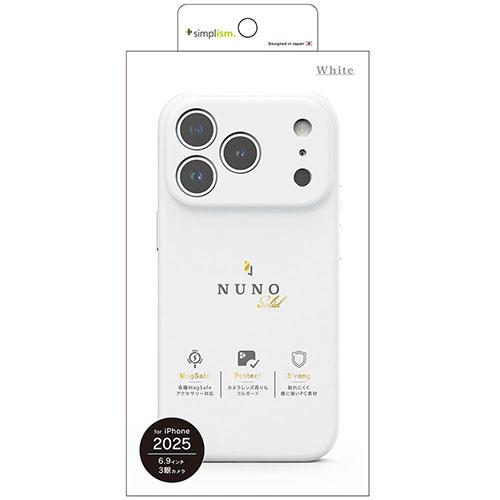 トリニティ iPhone17 Pro Max用 NUNO MagSafe対応 背面シリコンレザーケース ホワイト TR-IP25L3-NNSL-SIWT