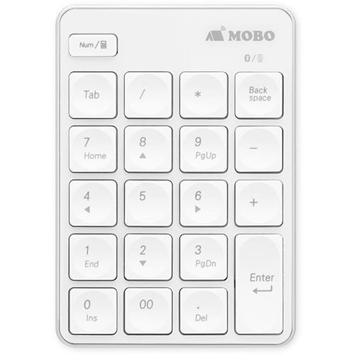 mobo(モボ) AM-NPB20-SW ホワイト/シルバー Bluetooth対応テンキーパッド MOBO TenkeyPad