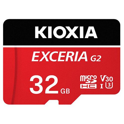 キオクシア(KIOXIA) KMU-B032GR レッド EXCERIA G2 microSDHC/microSDXC UHS-I メモリカード 32G
