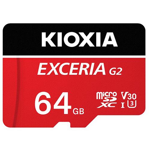 キオクシア(KIOXIA) KMU-B064GR レッド EXCERIA G2 microSDHC/microSDXC UHS-I メモリカード 64G