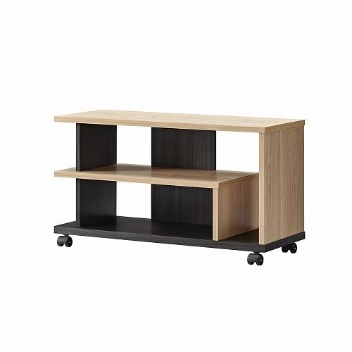 朝日木材加工 AS-FEL740 ナチュラル木目×アッシュグレー木目 ナチュラル キャスター付テレビ台 幅74cm