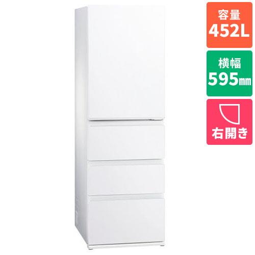 【標準設置料金込】【長期保証付】アクア(AQUA) AQR-VZA45A-W マットクリアホワイト DELIE+ デリエプラス 4ドア冷蔵庫 右開き 452L 幅595mm
