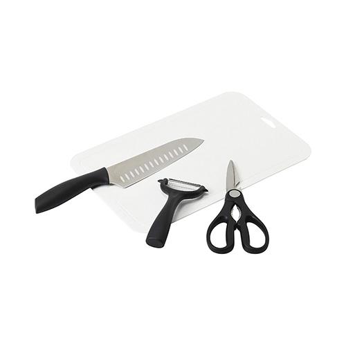 リバティーコーポレーション FN-170 Chef's Stileベーシック 三徳包丁/ピーラー/キッチンバサミ/まな板 4点セット