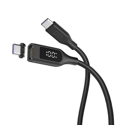 CIO(シーアイオー) CIO-SLMG-SC-CC2-BK CtoC2m 液晶ディスプレイ付きマグネットシリコンケーブル ブラック