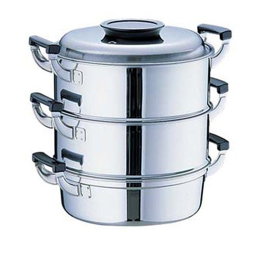 神子島製作所 桃印18-0丸型蒸器 27cm 2段