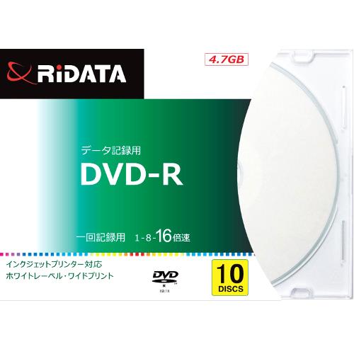ライテック D-R16X47G.PW10P SC B データ用 DVD-R 4.7GB 一回 追記 記録 ﾌﾟﾘﾝﾀﾌﾞﾙ 16倍速 10枚