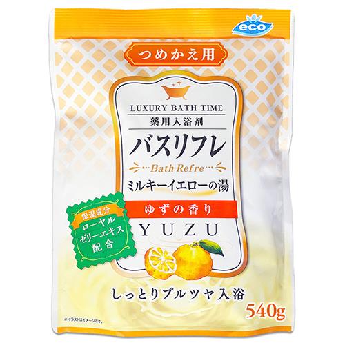 ライオンケミカル 薬用入浴剤イエローのにごり湯つめかえ用 ゆずの香り 540g