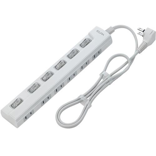 エルパ(ELPA) LEDランプスイッチ付タップ 横差し 6個口 1m WLS-LY6100REB