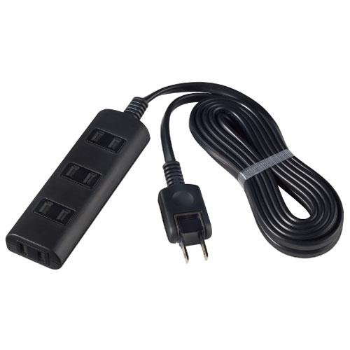 エルパ(ELPA) WBT-N4020B-BK ブラック 扉付タップラン 4個口 上挿し3・横挿し1 2m