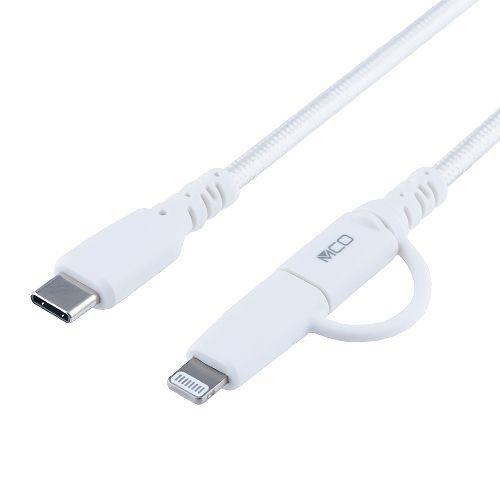 ミヨシ SCL-AD01W ホワイト Lightningアダプタ付きUSB PDケーブル 0.15m