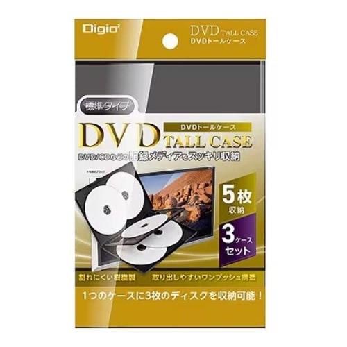 ナカバヤシ DVD-T015-3-W ホワイト DVDトールケース1ケース5枚収納 3パック