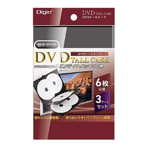 ナカバヤシ DVD-T016-3-BK ブラック DVDトールケース1ケース6枚収納 3パック