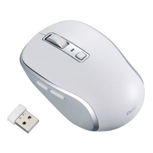 ナカバヤシ MUS-RKF216W ホワイト 無線静音5ボタンBlueLEDマウス