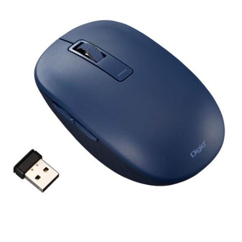 ナカバヤシ MUS-RKF218NB ネイビー 無線静音5ボタンBlueLEDマウス