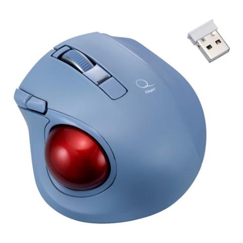 ナカバヤシ MUS-TRLF224BL ブルー Qシリーズ 小型無線静音5ボタンレーザー式親指トラックボール