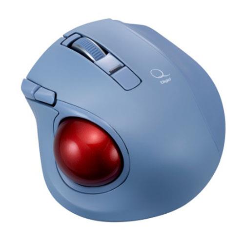 ナカバヤシ MUS-TBLF225BL ブルー Qシリーズ 小型Bluetooth静音5ボタンレーザー式親指トラックボール
