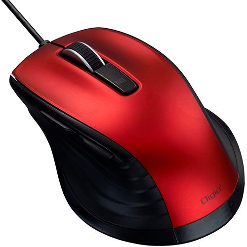 ナカバヤシ MUS-UKF227R レッド F_line 有線静音5ボタンBlueLEDマウス