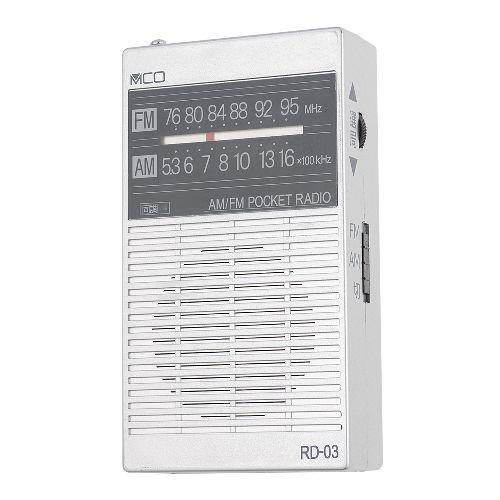 ナカバヤシ RD-03 SL シルバー ポケットラジオ 単3電池タイプ AM/FM・FMワイド対応 電池長持ちのアナログ同調