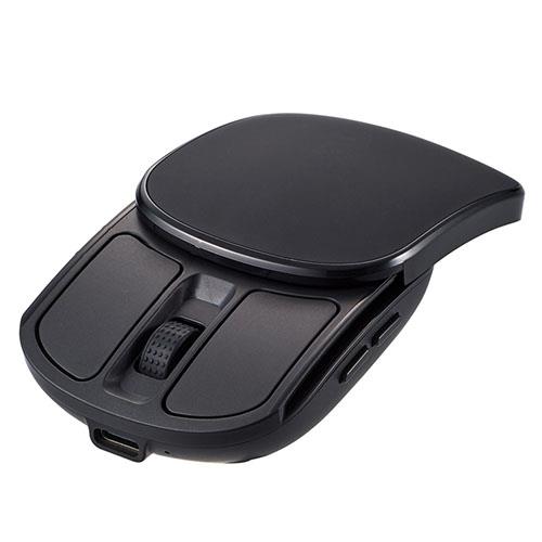 ナカバヤシ MUS-RKF235BK ブラック 無線充電式スライド静音5ボタンBlueLEDマウス