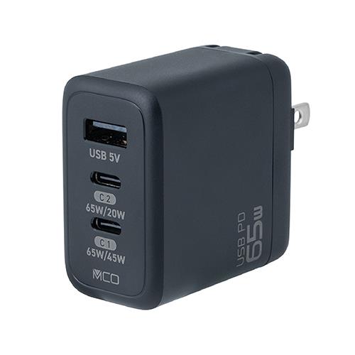 ミヨシ JYU-ACU013BK ブラック GaN 65W USB PD充電器