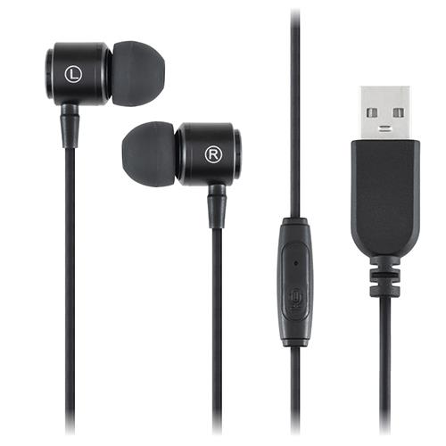 ミヨシ UHP-08BK USBイヤホンマイク 軽量タイプ