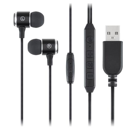 ミヨシ UHP-09BK USBイヤホンマイク 多機能リモコン