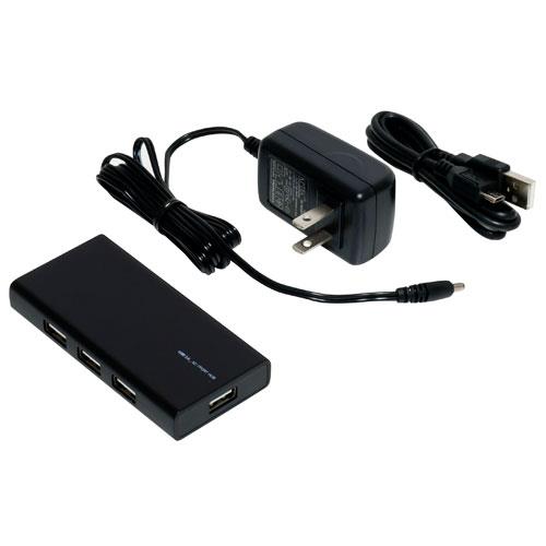 ナカバヤシ UH-2434BK ブラック USB2.0 AC7ポートハブ